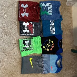 8 Under Armour Kids' Long Sleeve Tees - Green, Red, Blue, Black